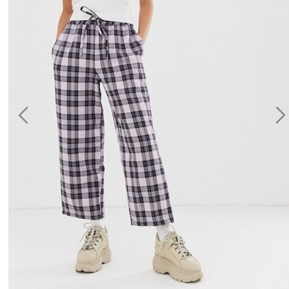 3/$50 - ASOS Lilac Purple Plaid Pants - Size 10 - Picture 4 of 8